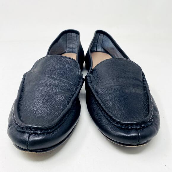 Taryn Rose Pebble Leather Ballet Flats Casual Shoe Slip On Black - 8 - Picture 2 of 5